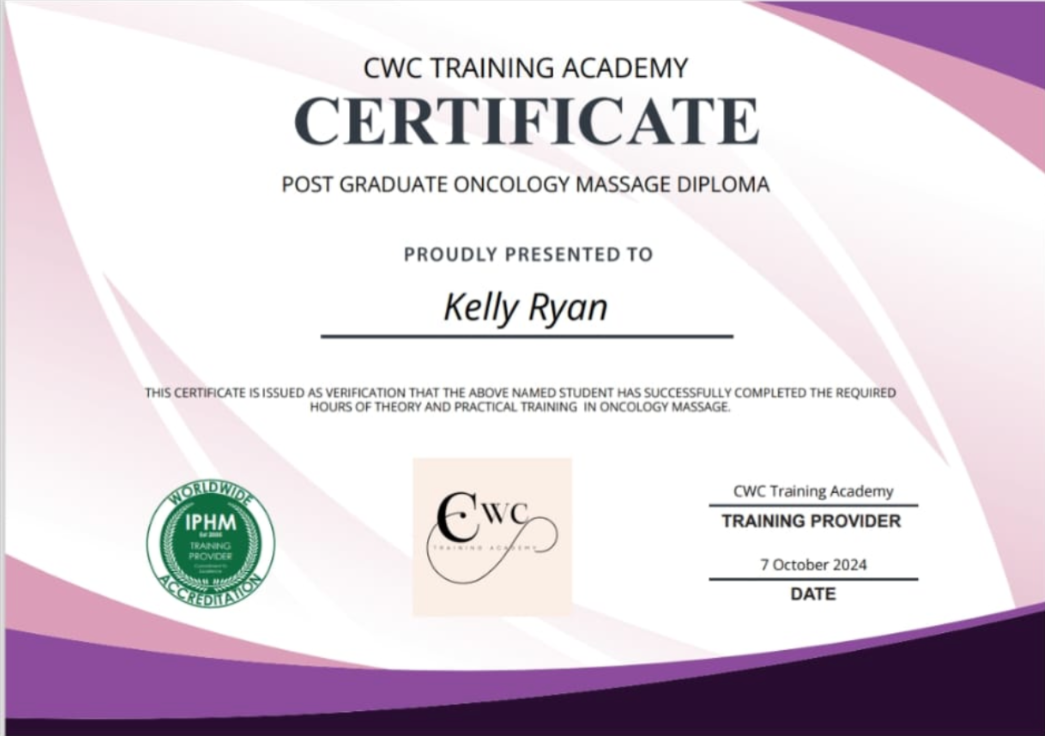 Postgraduate oncology massage diploma